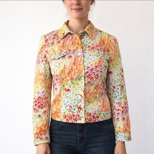 Bernard Zins Paris Floral Jacket Made in France Small